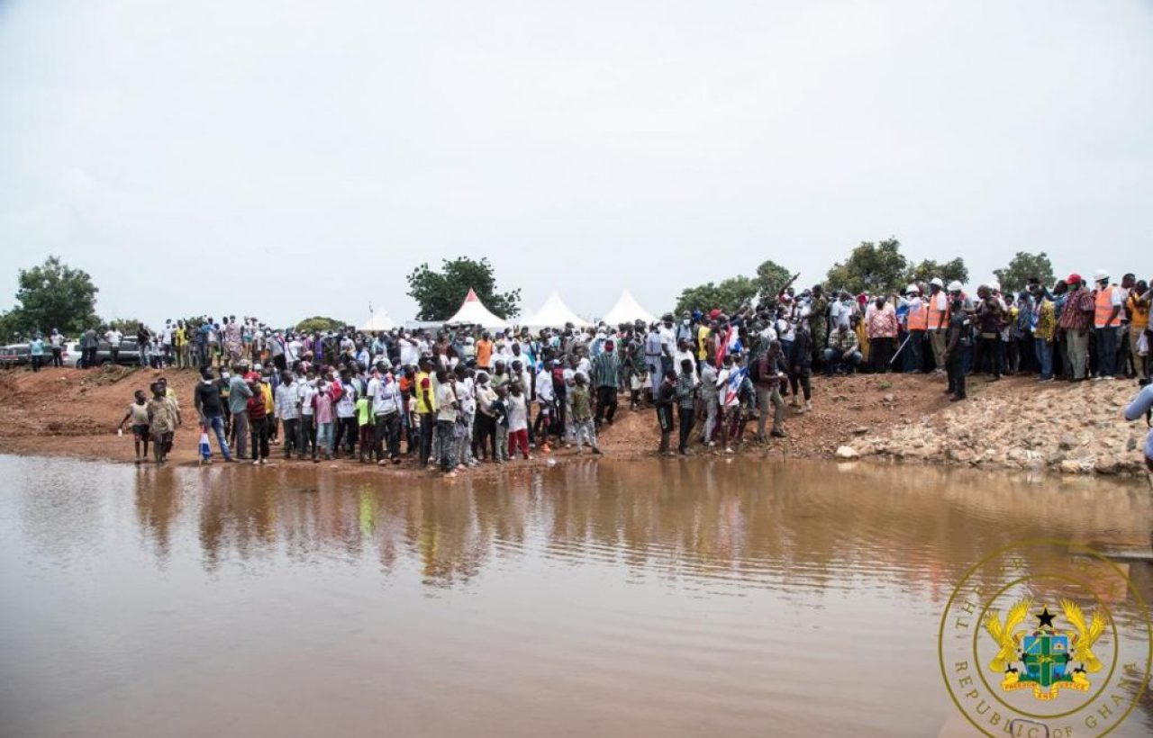 President Akufo-Addo inspects completed Namoligo 1-Village-1-Dam Project