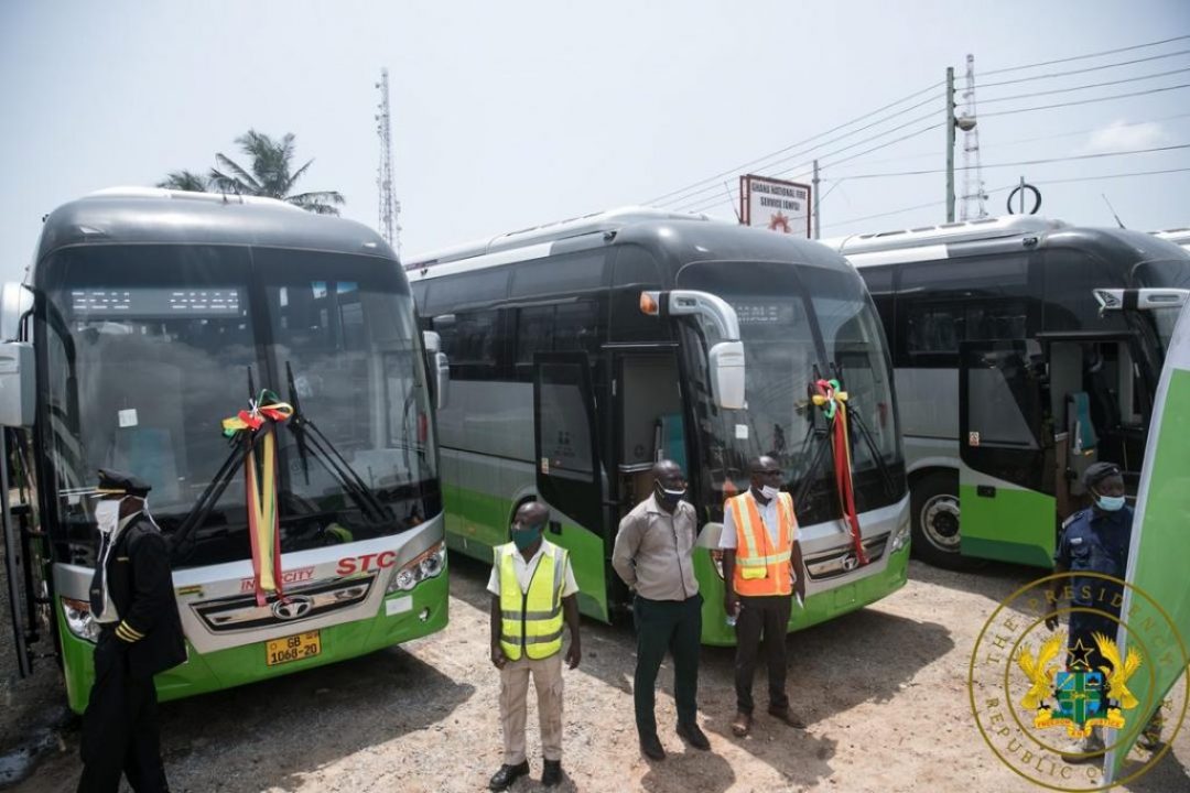 PRESENT AKUFO-ADDO PRESENTS 100 BUSES TO STC COACHES LIMITED