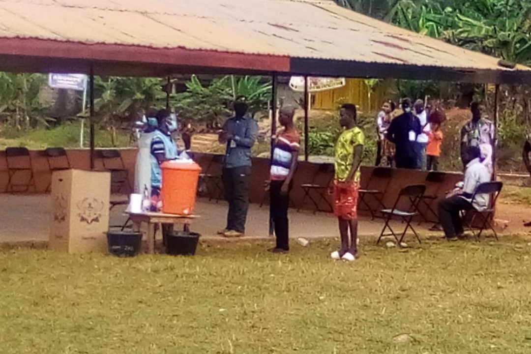 Voting commenced in Abompe, Fanteakwa South constituency.