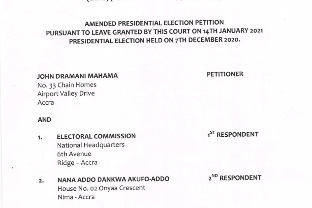 Ex-president John Dramani Mahama wants ongoing petition put on hold